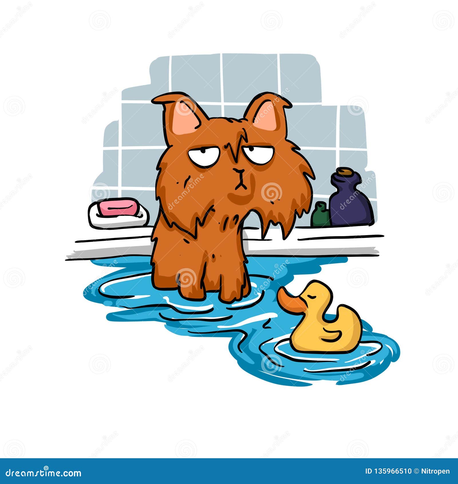 Cat Taking a Shower - Wet Cat Stock Illustration - Illustration of tabby, graphic: 135966510 Cat Taking a Shower - Wet Cat Stock Illustration - Illustration of tabby, graphic: 135966510