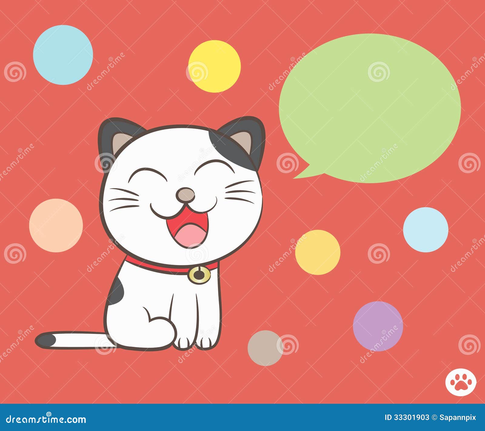 Cat Talking with Speech Bubble Stock Vector Illustration of sitting