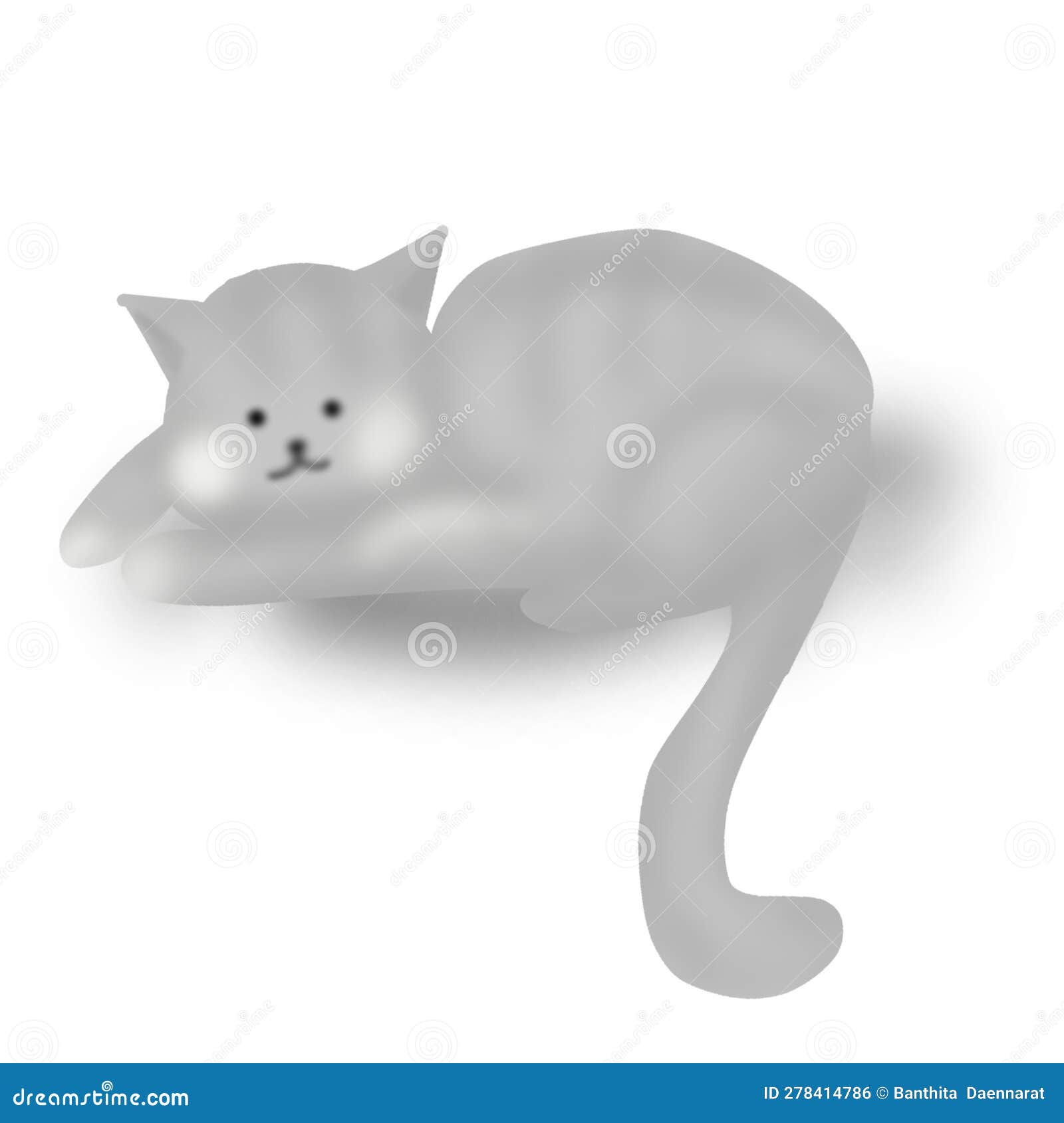 Cat wake up stock illustration. Illustration of gary - 278414786