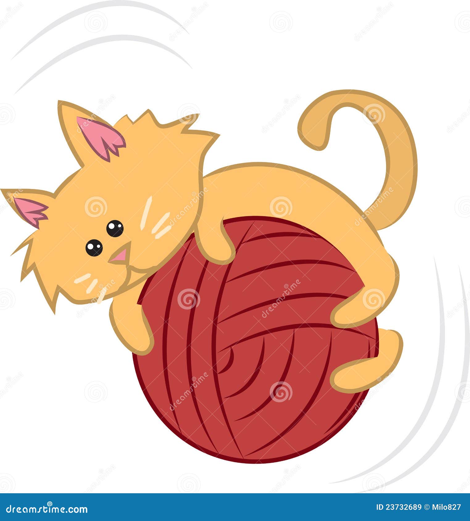 Cat with Yarn stock vector. Illustration of enjoying 23732689