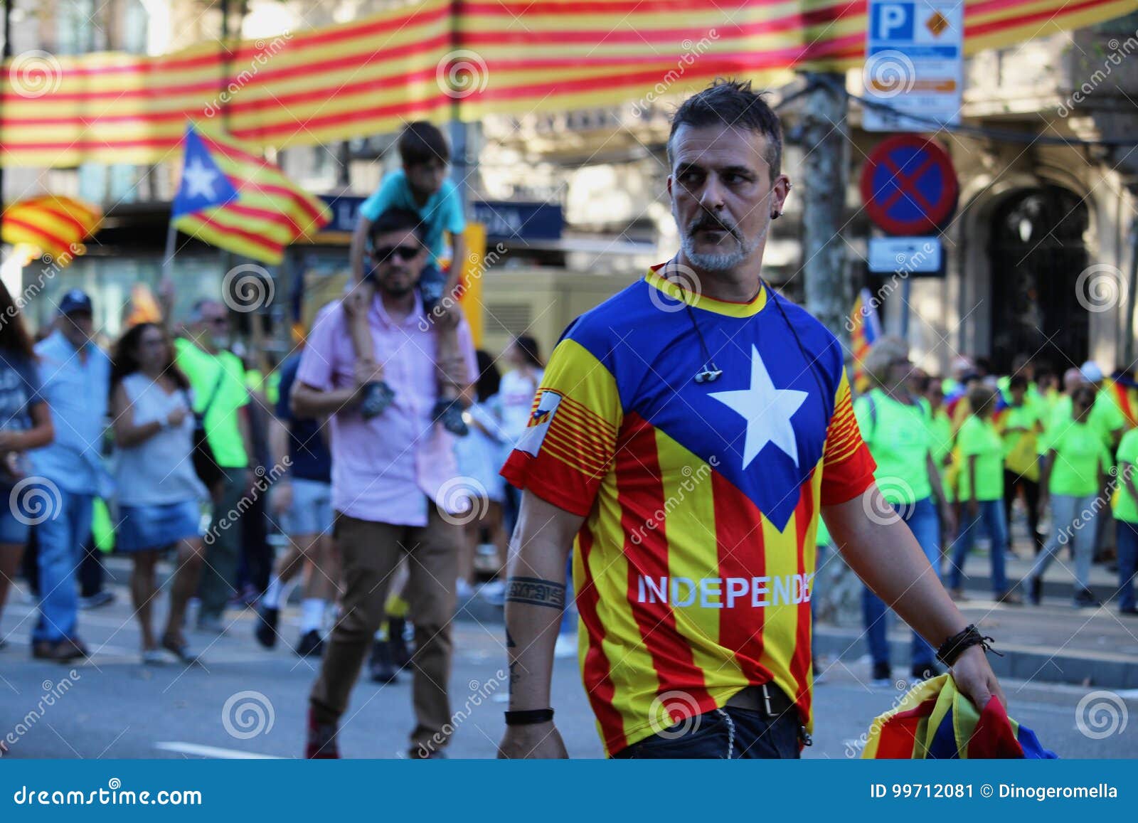 Catalan Symbols at Diada Independence Manifestation Editorial Photo ...