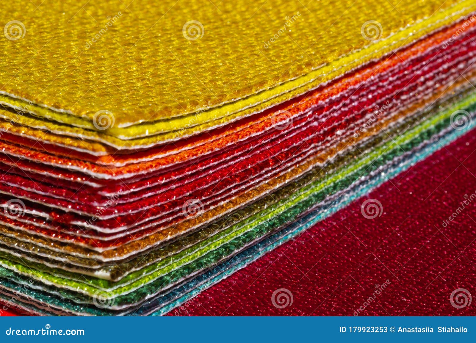 Catalog of Multi Colored Cloth. Sample Fabric. Industry Background