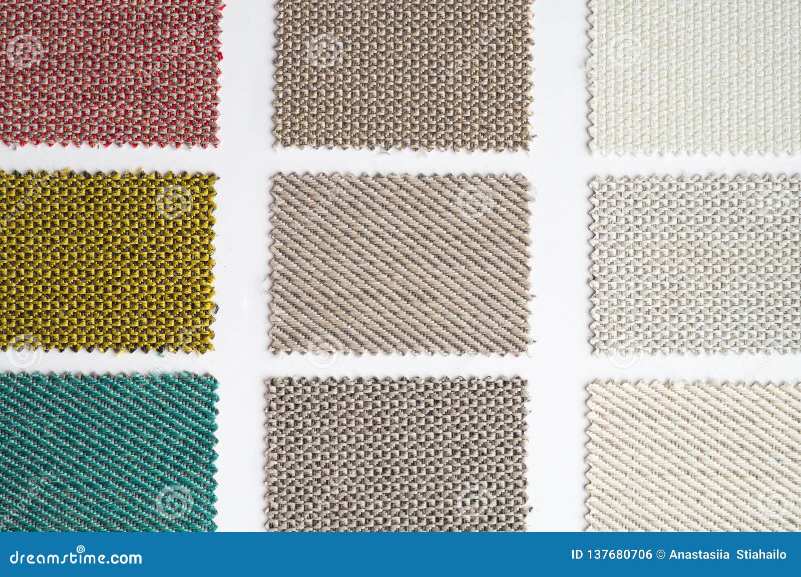 Catalog of Multicolored Cloth from Matting Fabric Texture Background