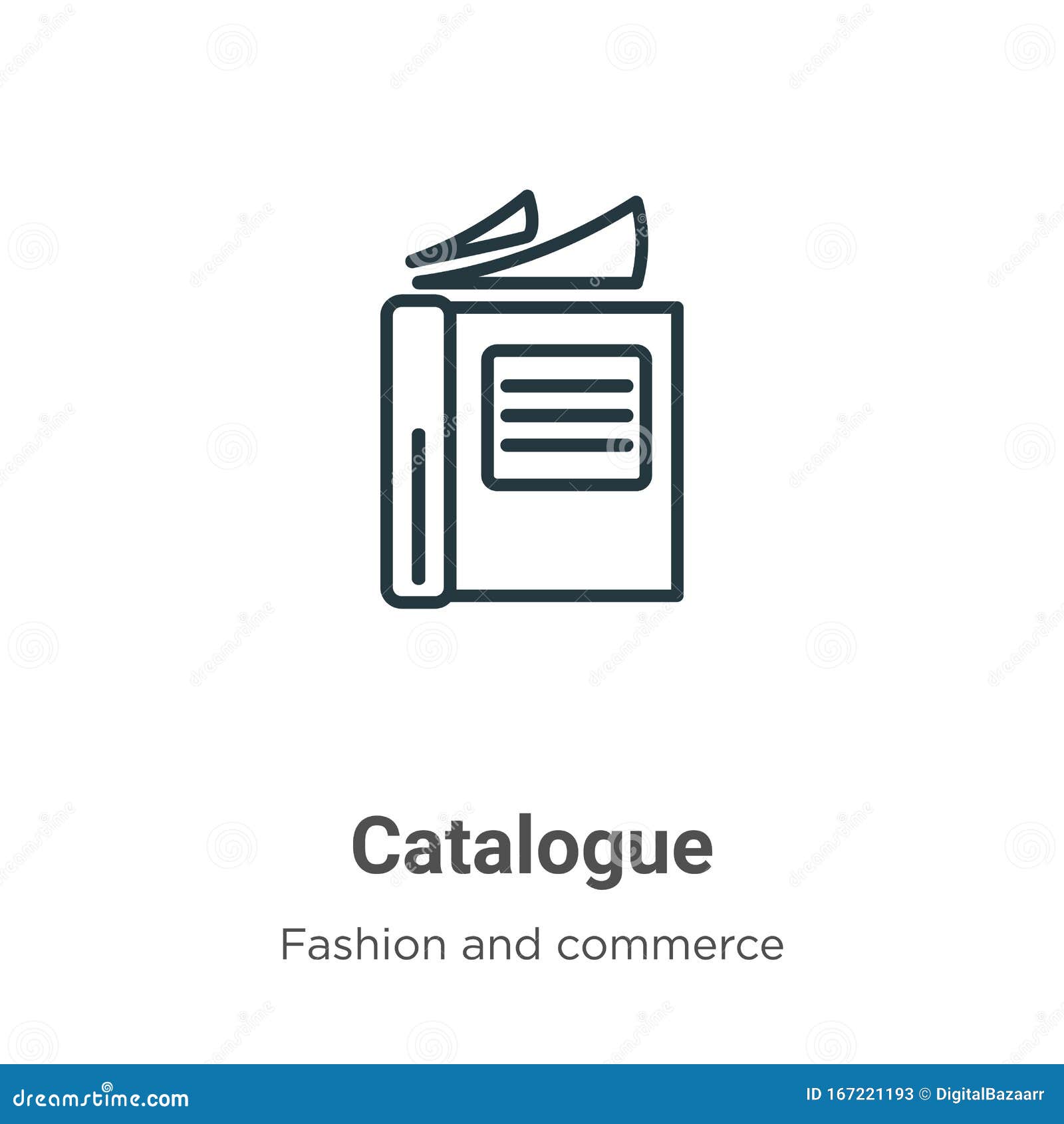 Catalogue Outline Vector Icon. Thin Line Black Catalogue Icon