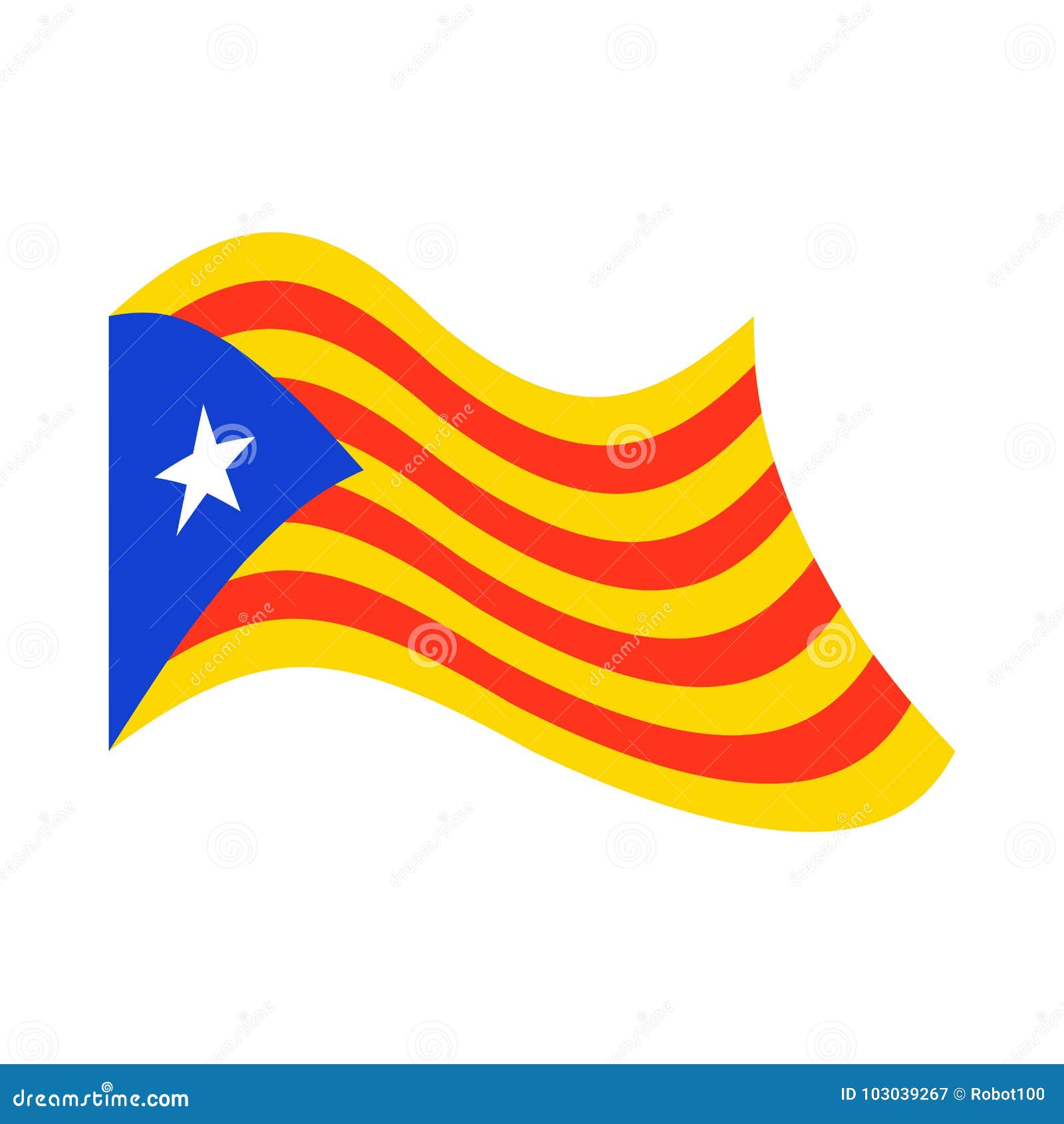 Catalonia Flag Isolated. Estelada Blava Banner Ribbon Stock Vector ...