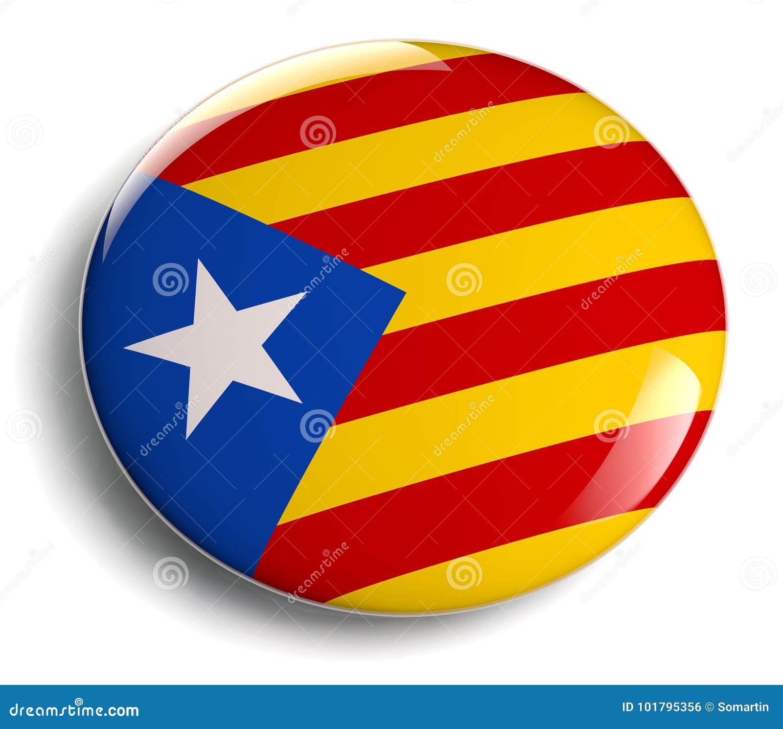 Catalonia Flag Isolated. Estelada Blava Banner Ribbon. Symbol Of ...