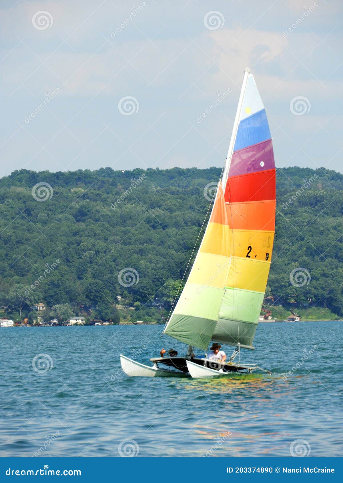 catamaran sailboat lake