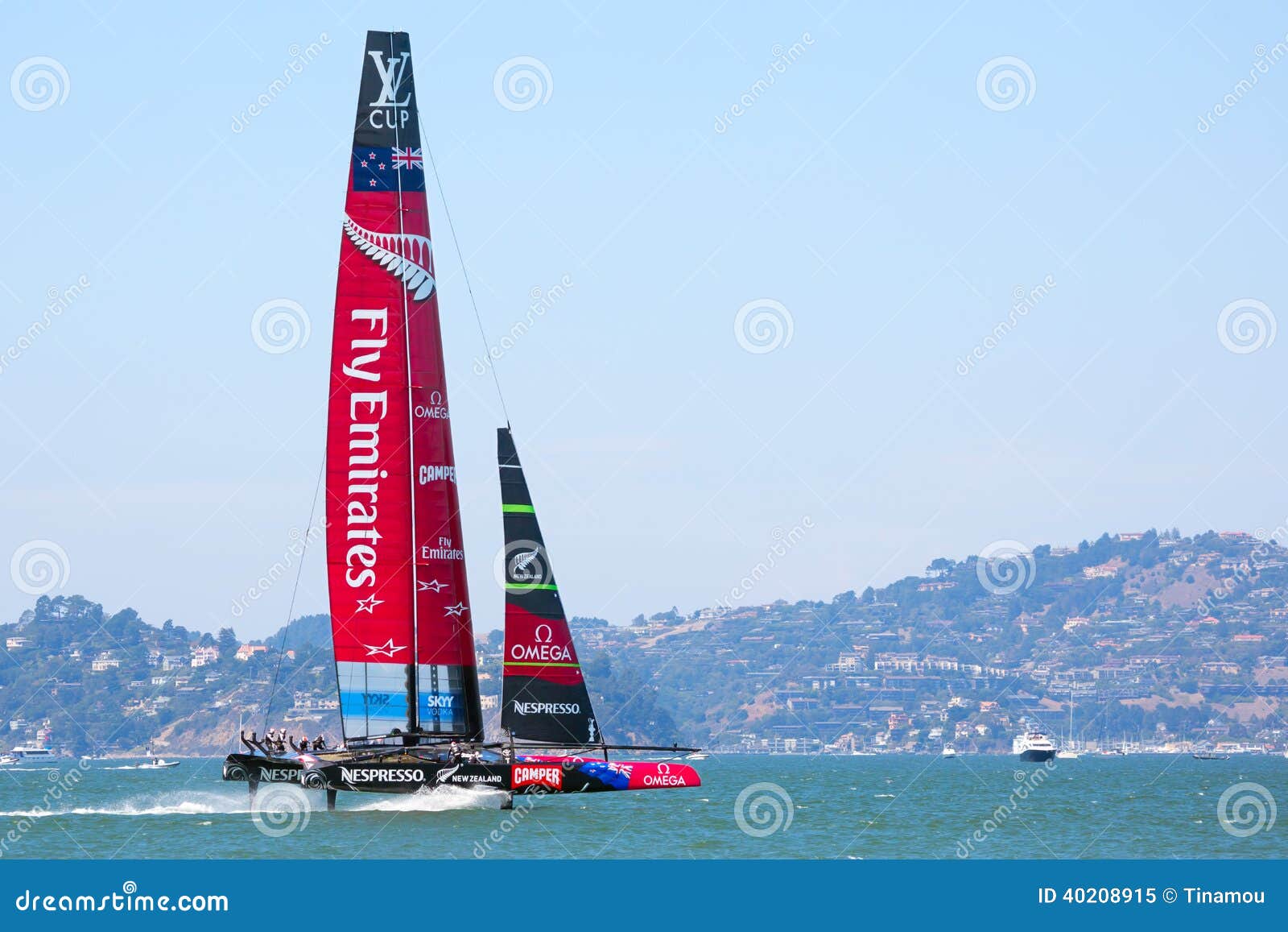 Catamaran New Zealand Racing In Louis Vuitton Cup Editorial Image - Image of competition ...