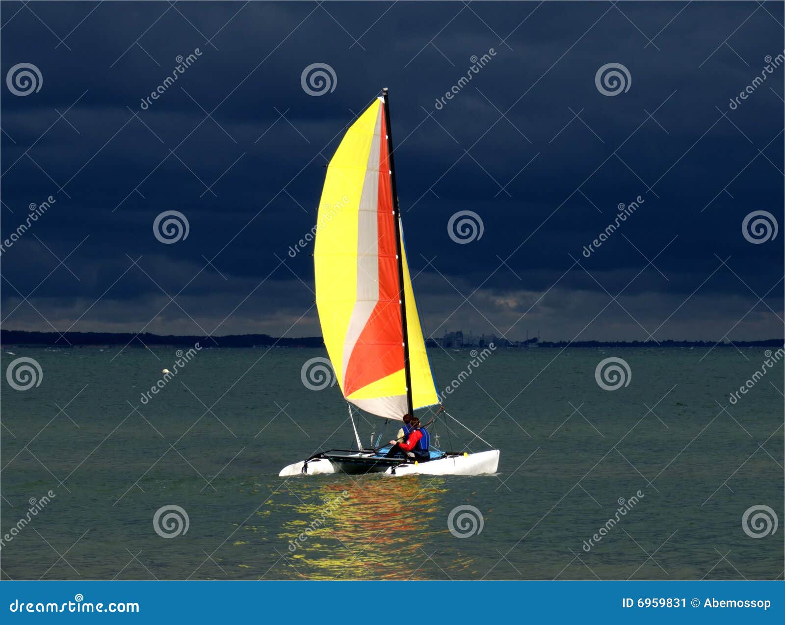 catamaran in a storm