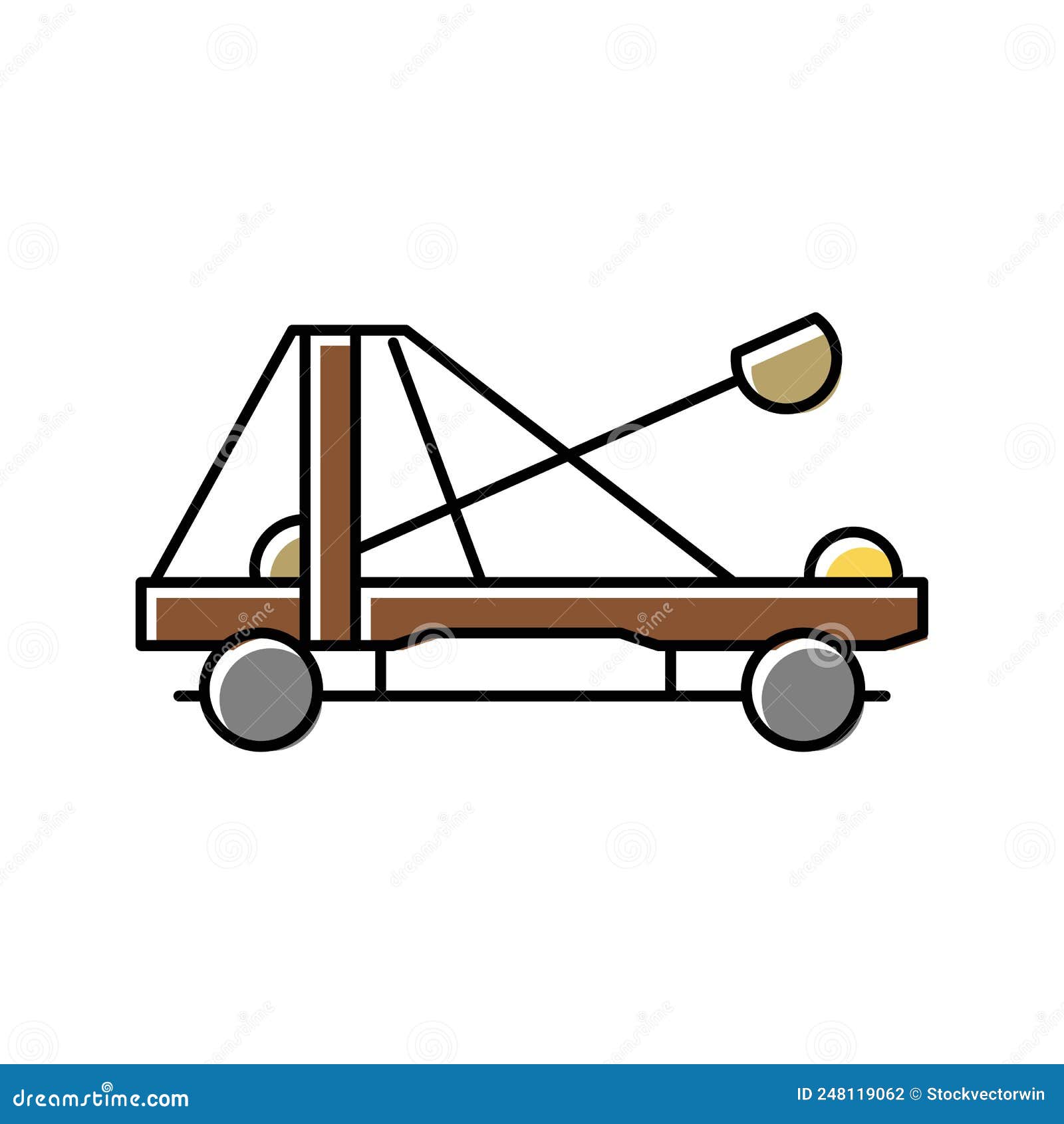 Catapult Weapon Ancient Rome Color Icon Vector Illustration Stock