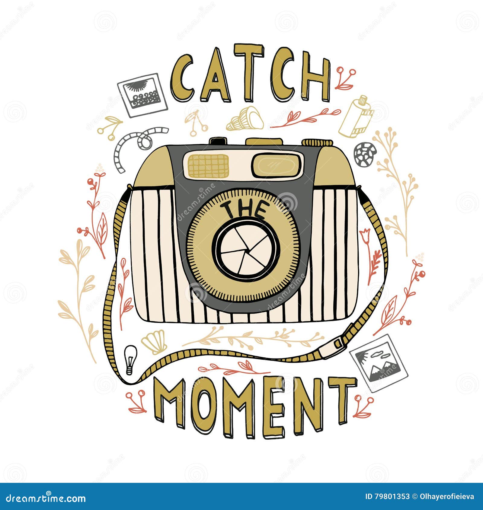 Catch The Moment Motivational Quote Stock Vector Illustration Of Card Feeling