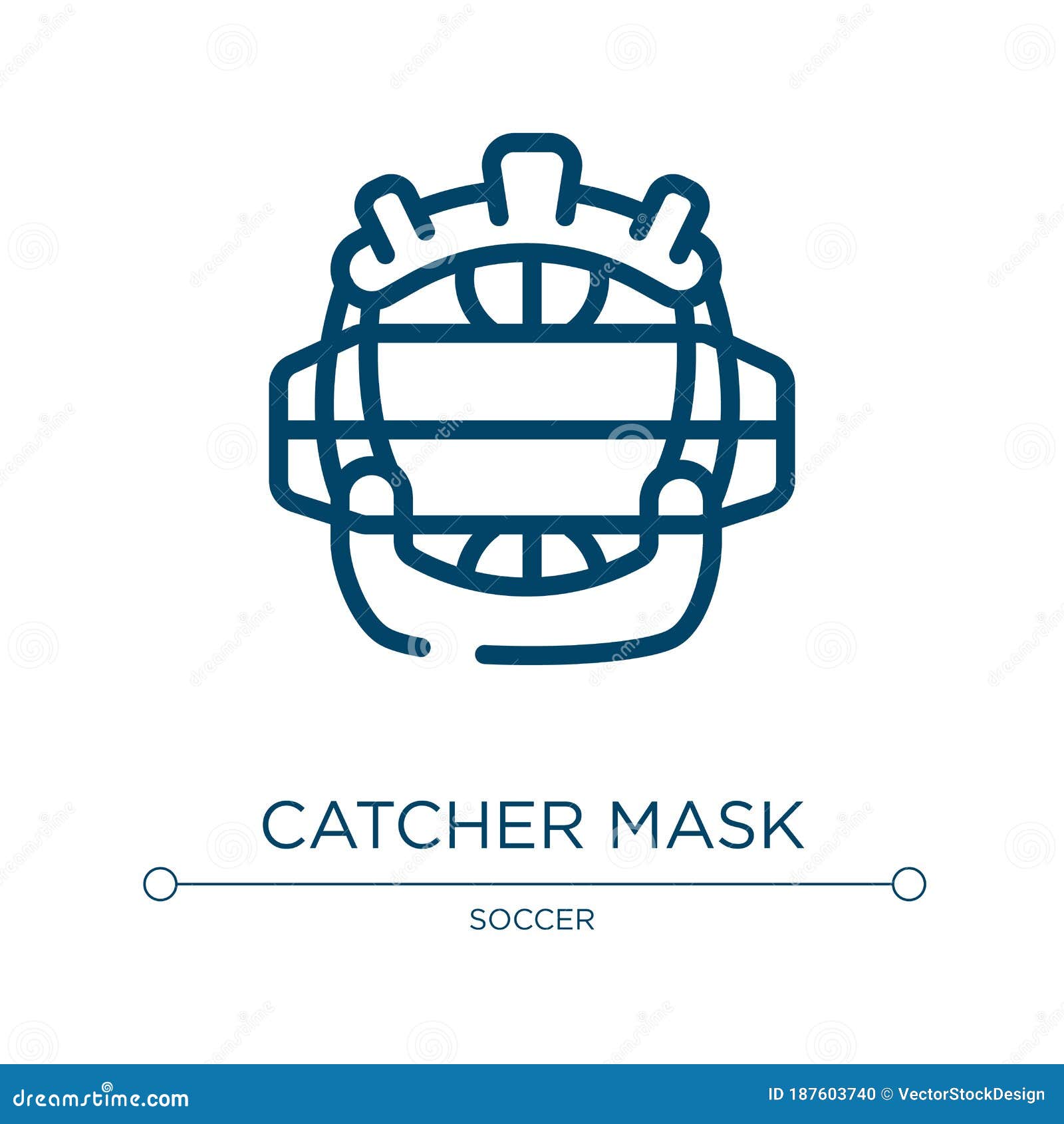 Catcher icon. Thin linear catcher outline icon isolated on white