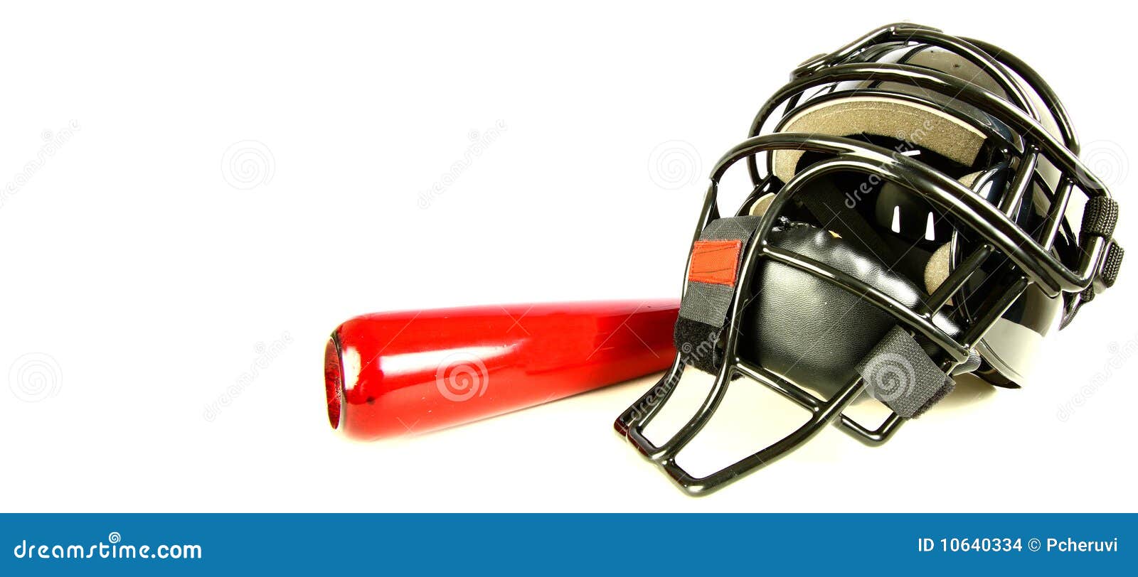 Catchers Helmet and bat stock photo. Image of catcher 10640334