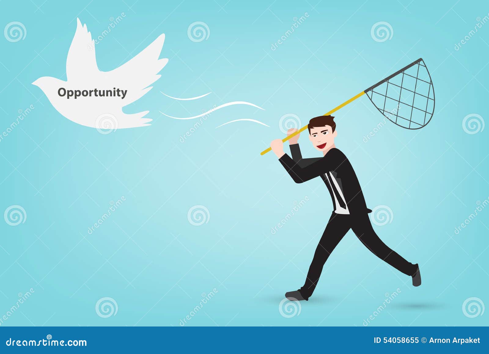 Catching Up the Opportunity Stock Vector Illustration of hunt, catch