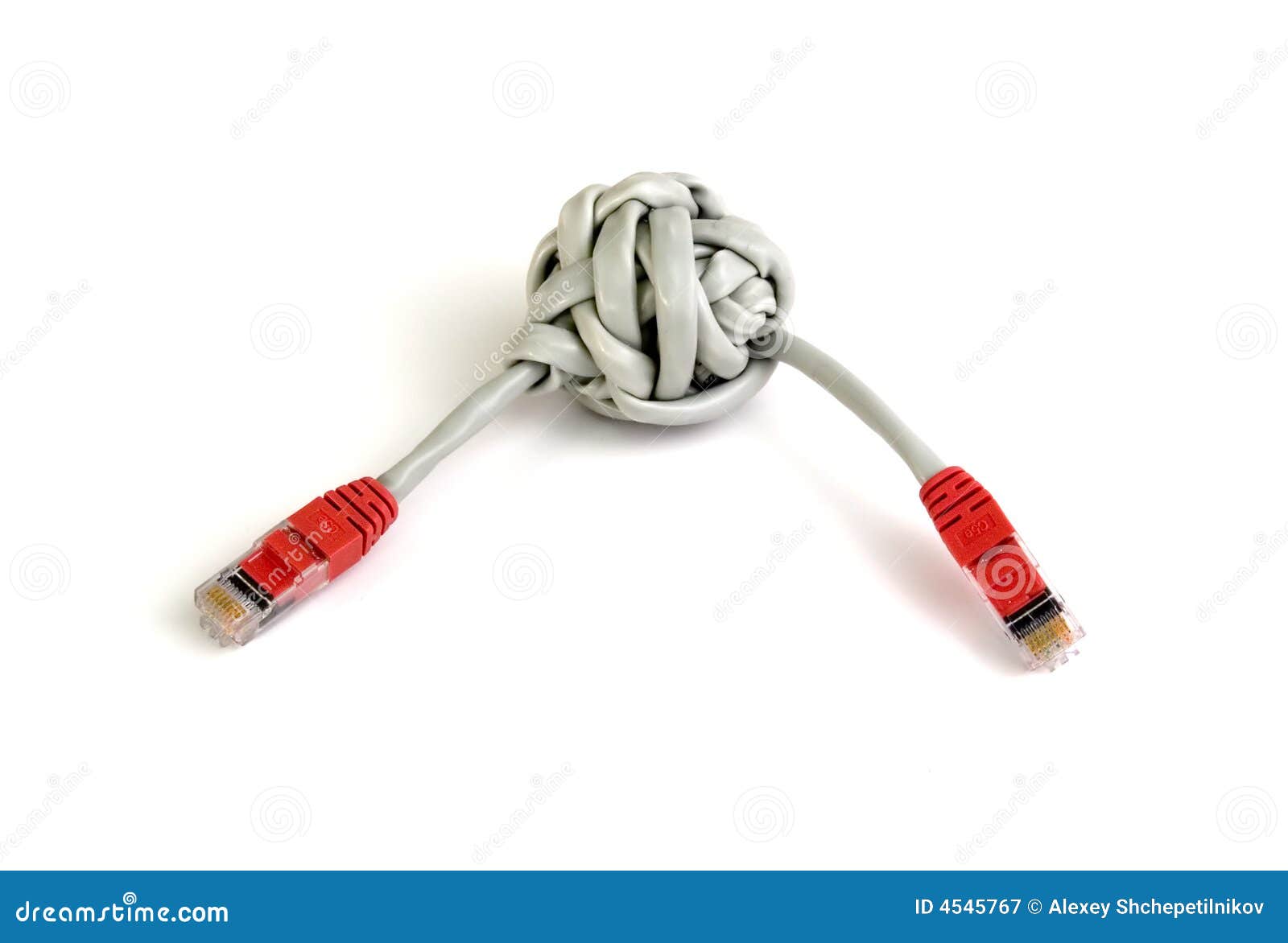 Category 5 Twisted Pair Cable Knot Royalty Free Stock Photography