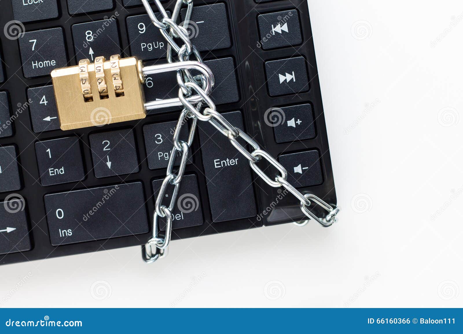 Catena Bloccata Sulla Tastiera Di Computer Fotografia Stock Immagine