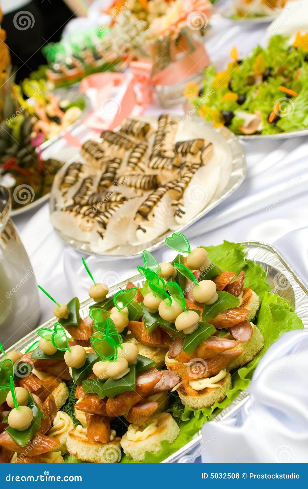 Catering Buffet Style - Different Sandwiches and P Stock Photo - Image
