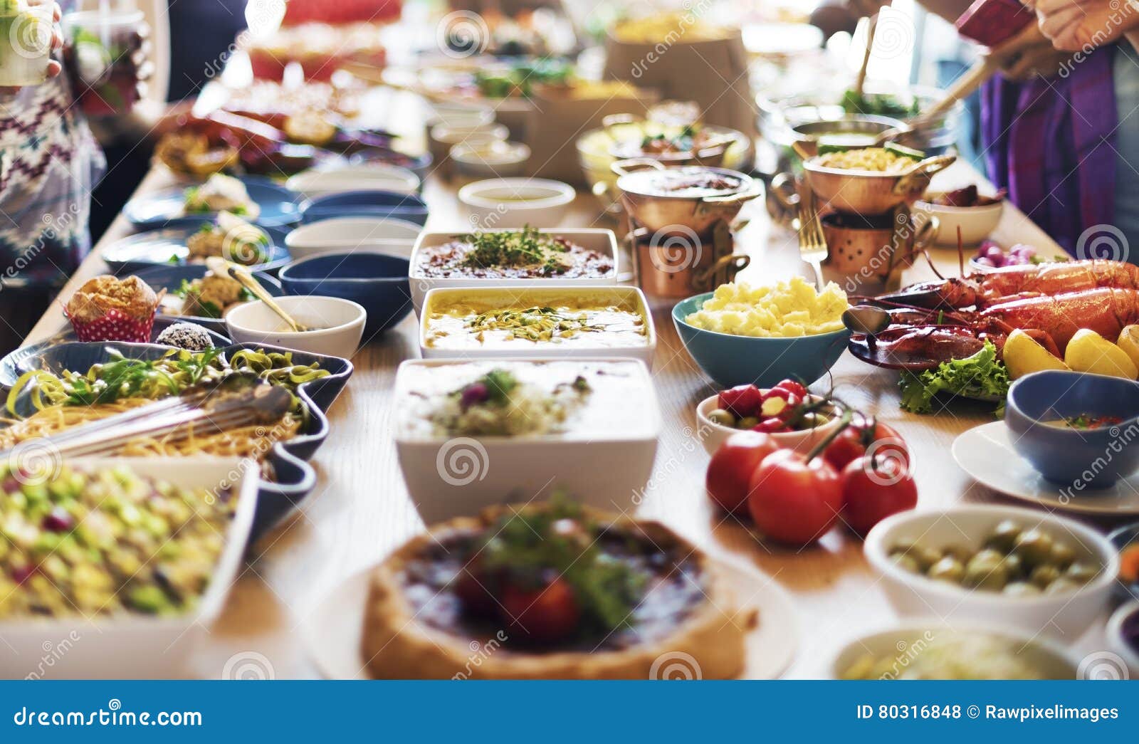 catering eating companionship buffet festive concept