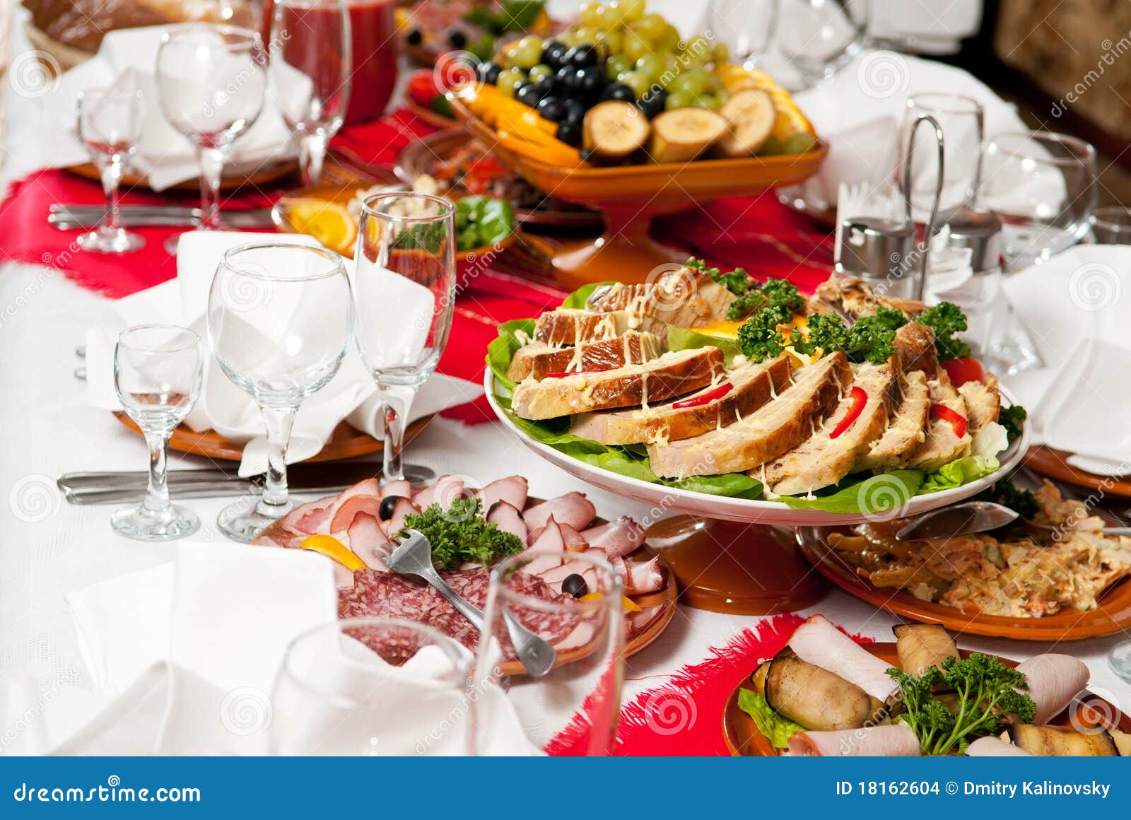 Catering Food Table Set Decoration Stock Images Image 18162604