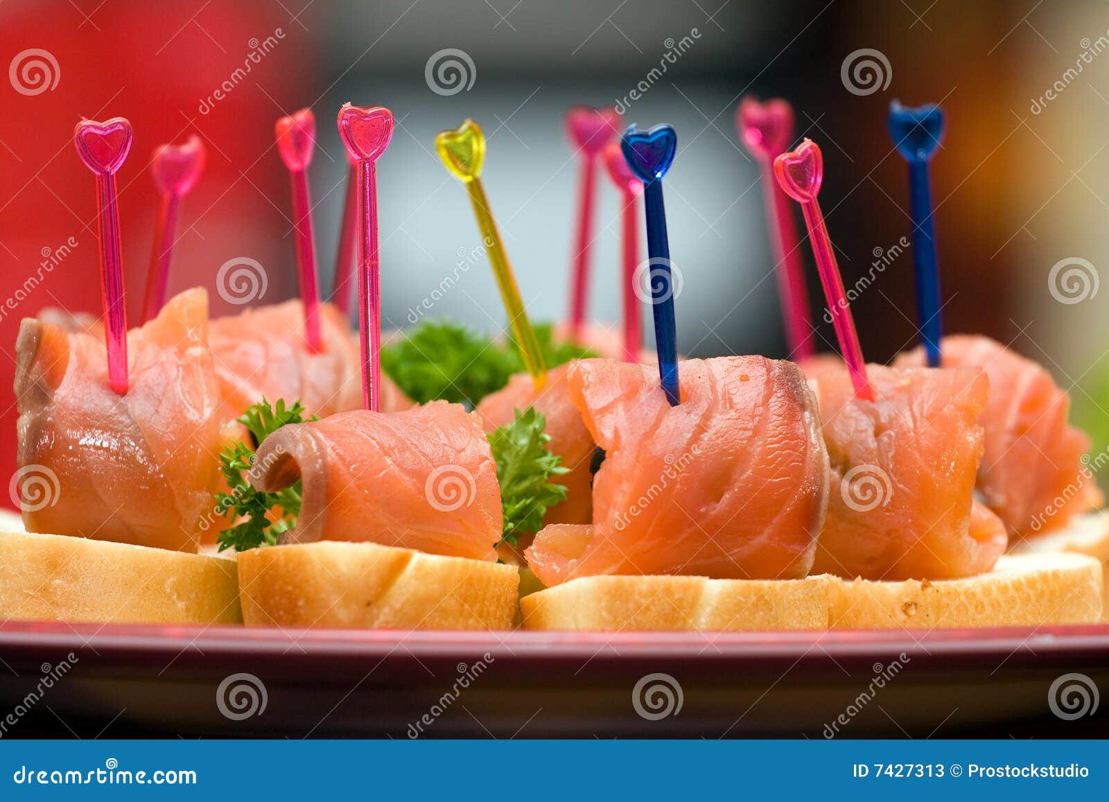 Catering Salmon Appetizer Stock Image Image of lunch, fish 7427313