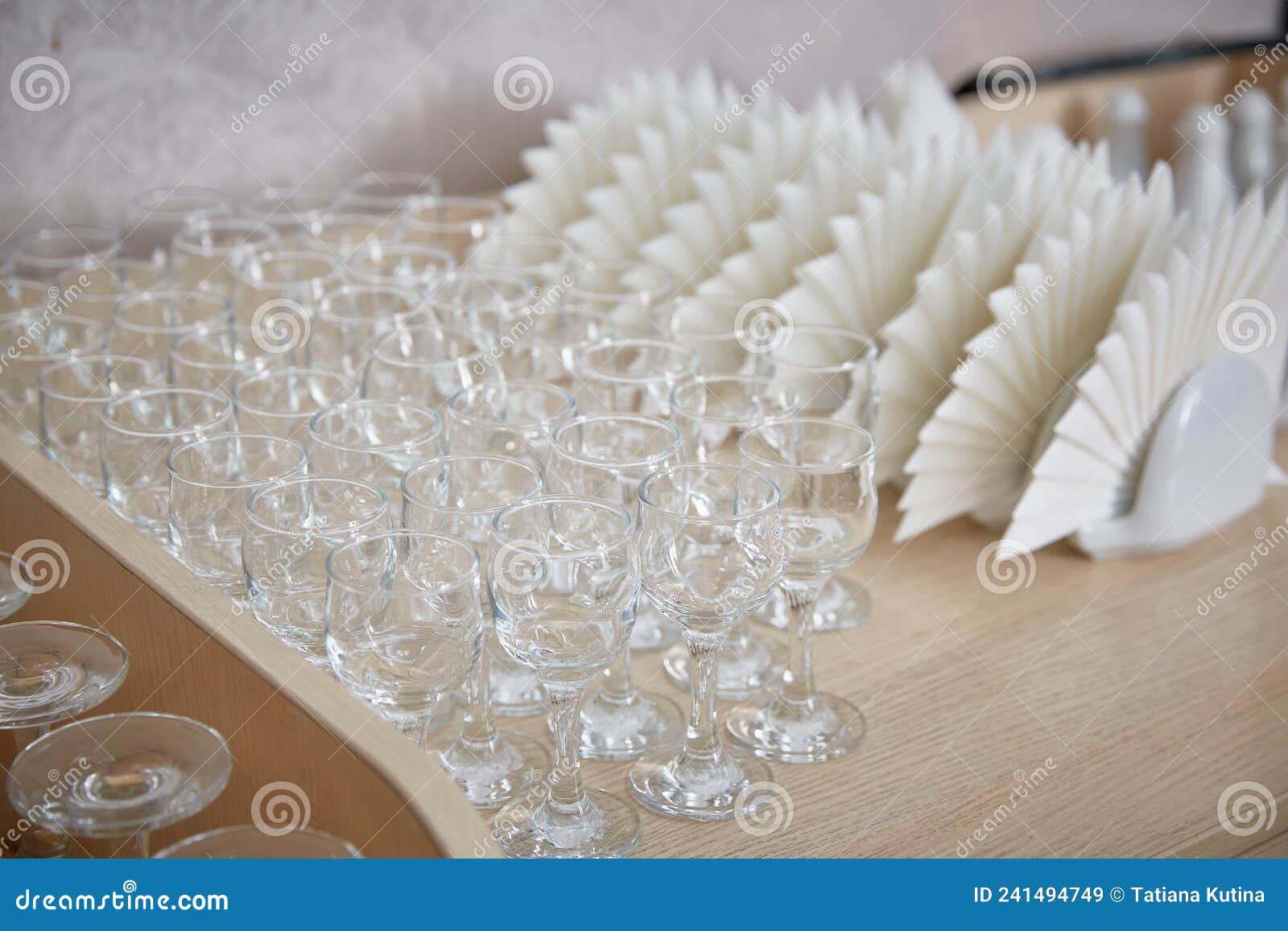 Catering Stacks and and Napkins for a Restaurant Event for Guests