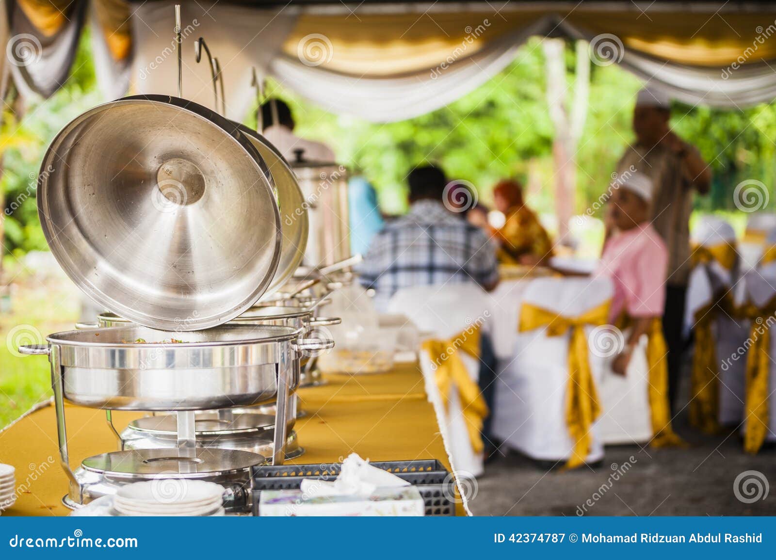 Catering Tray stock image. Image of saucers, chrome, beverages - 42374787