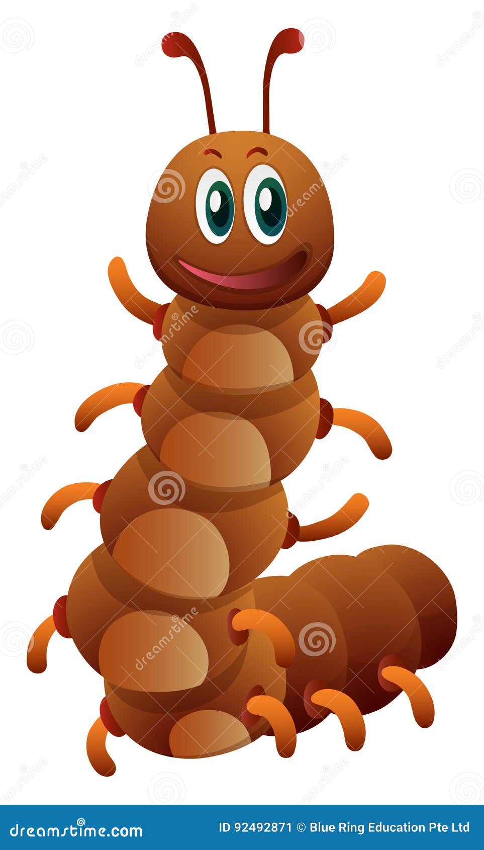 Caterpillar In Brown Color Stock Vector Illustration Of Animal