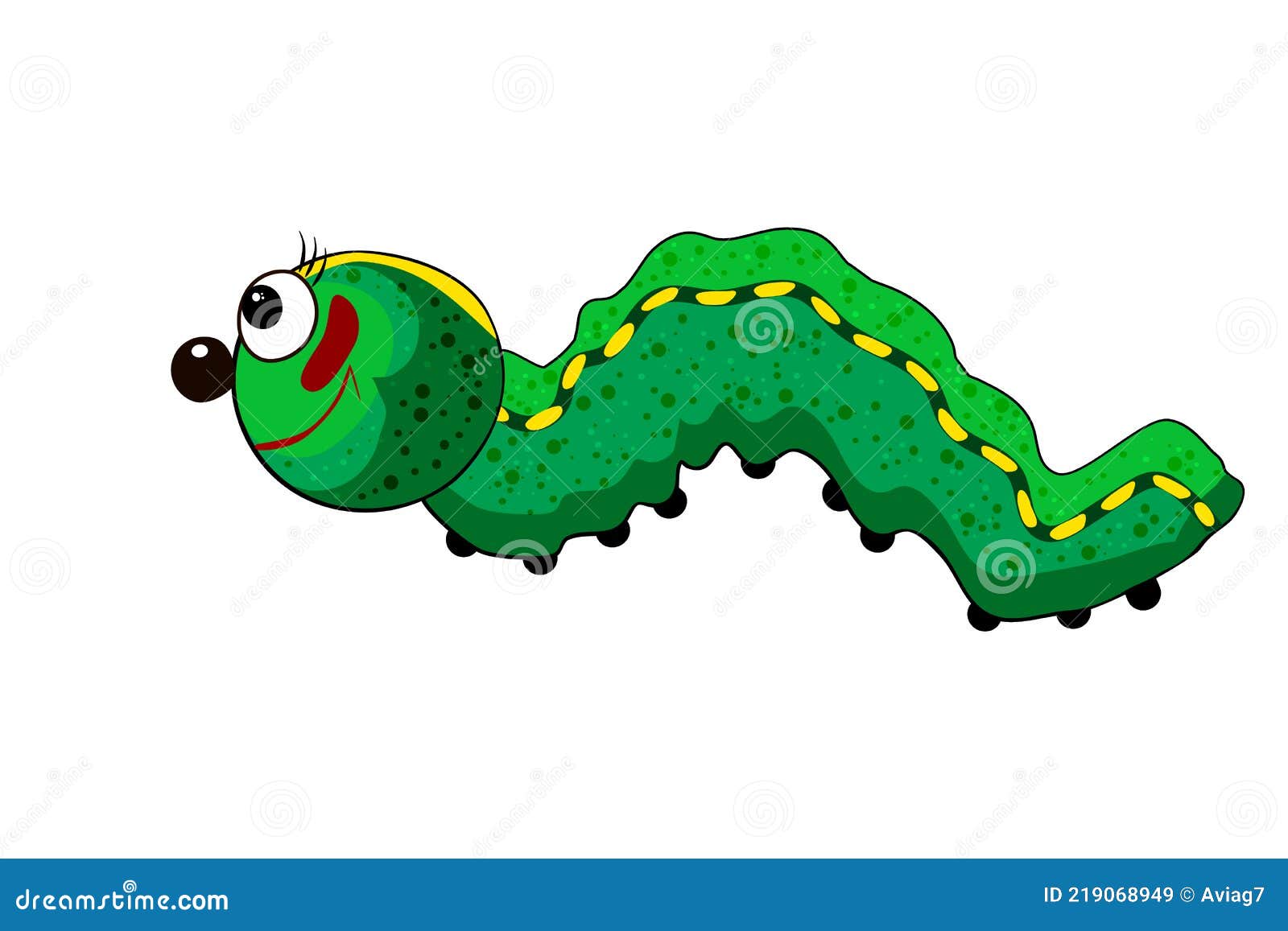 Caterpillar Isolated on White Background. Stock Vector