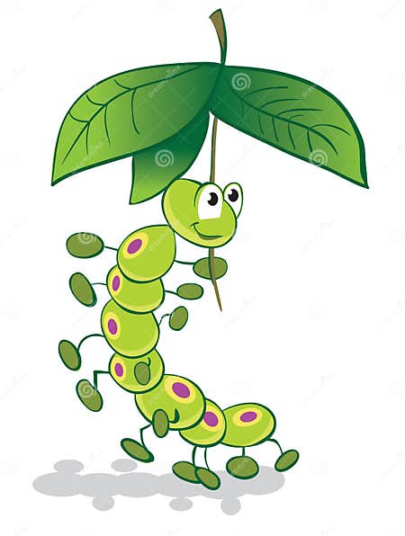 Caterpillar and umbrella stock vector. Illustration of caterpillar