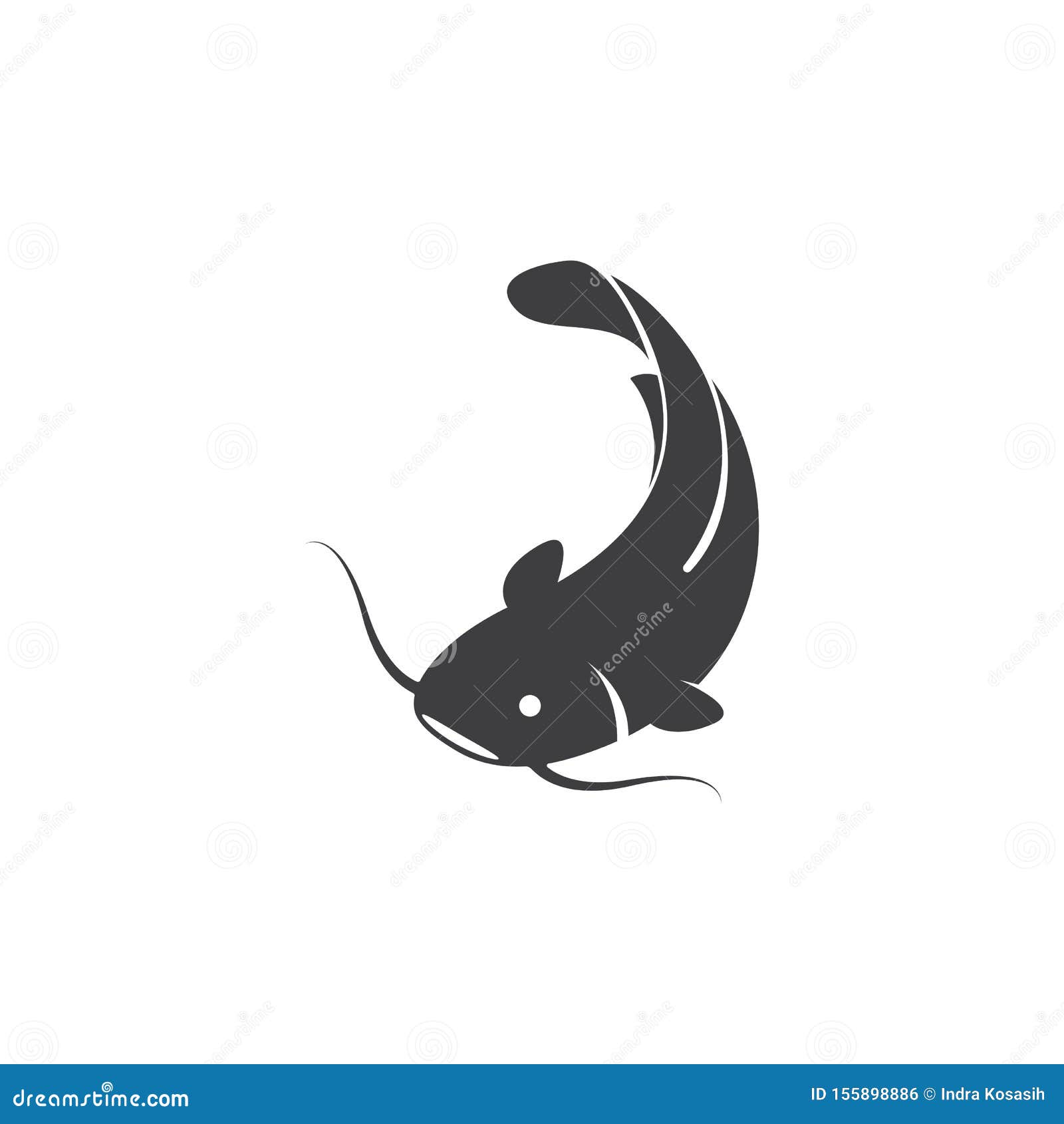 Catfish Logo. Isolated Catfish On White Background Vector Illustration