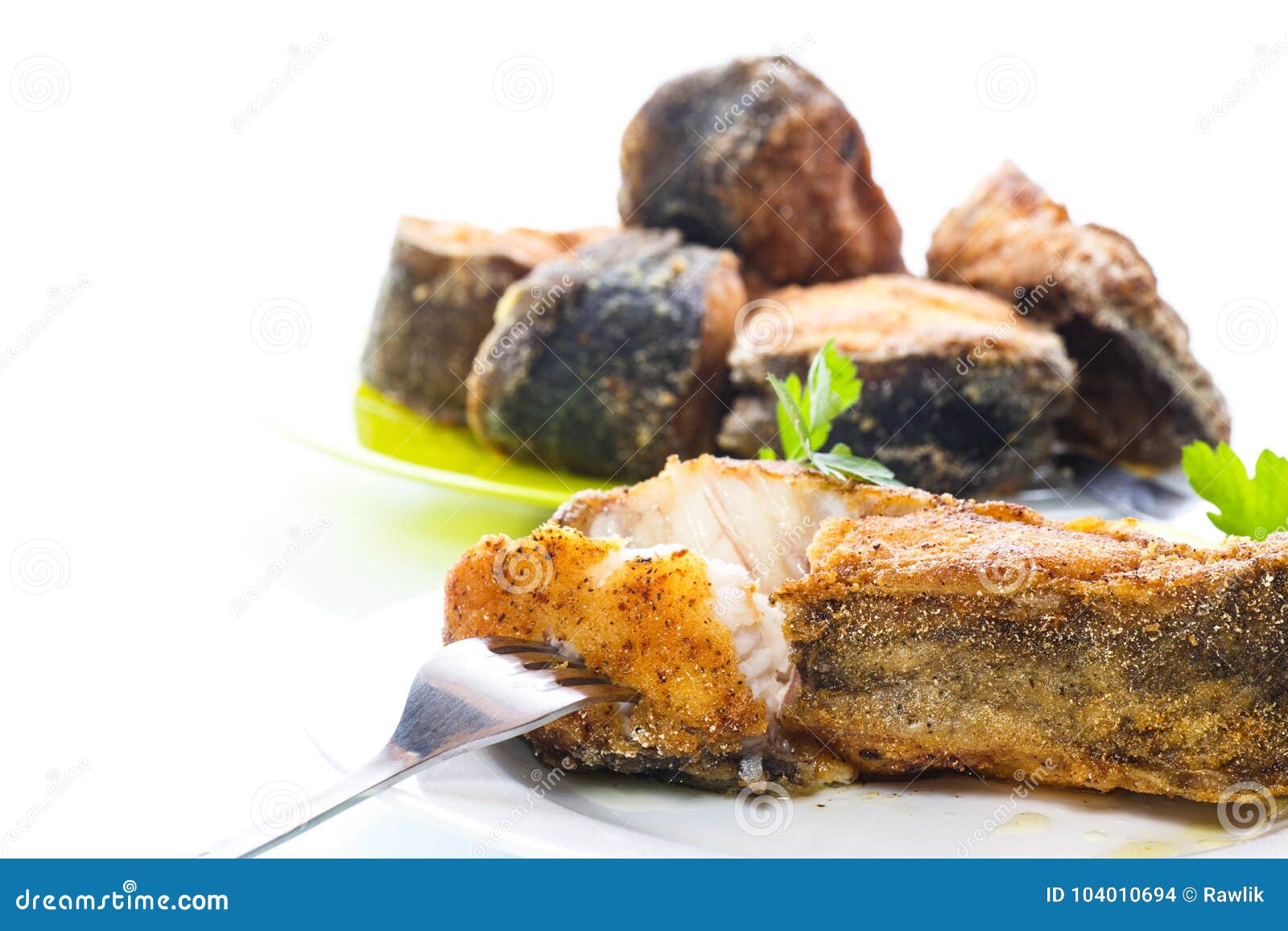 Catfish roasted in batter stock photo. Image of crispy 104010694