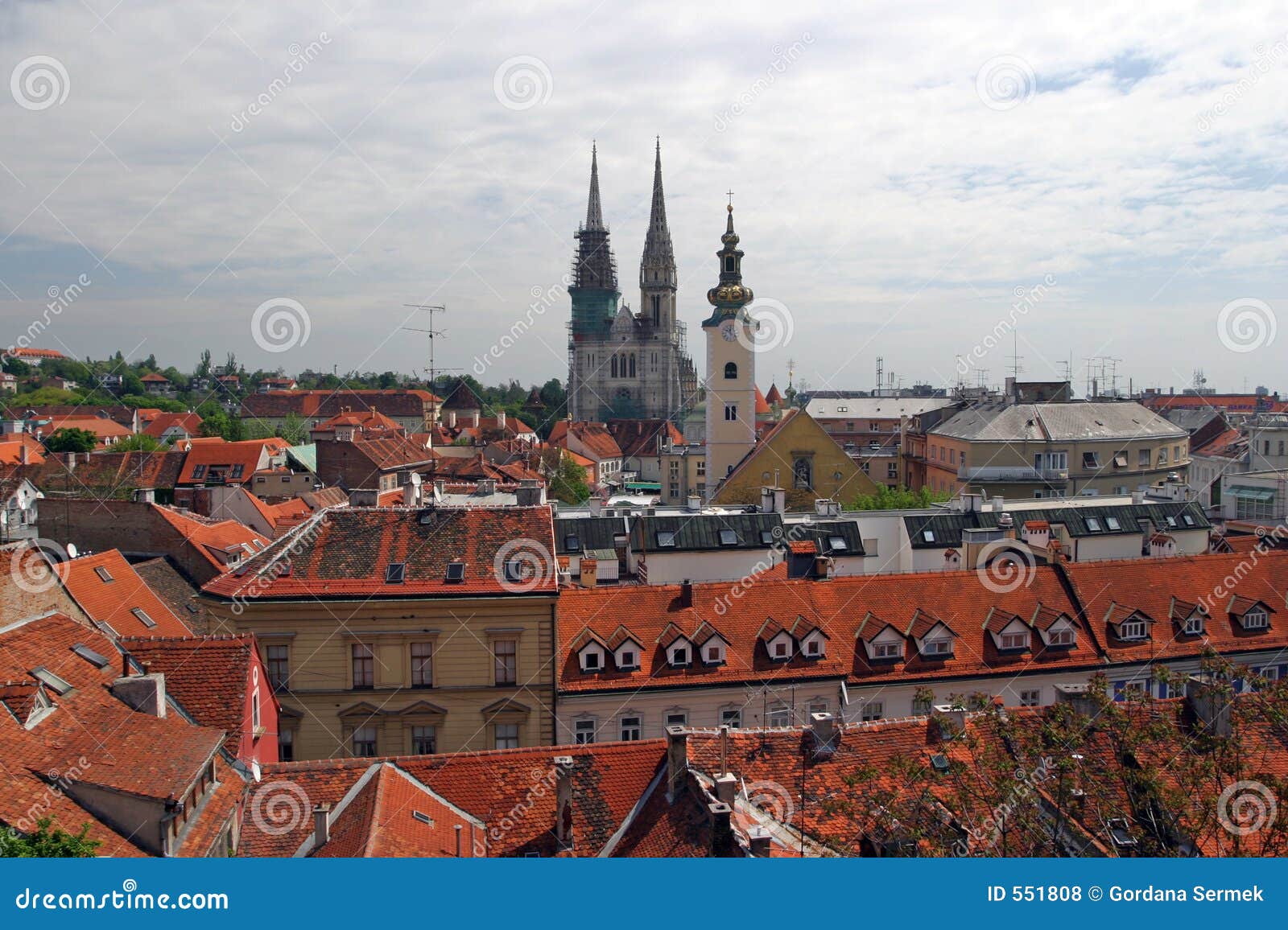 Cathedral and Church in Capital of Croatia Stock Photo - Image of