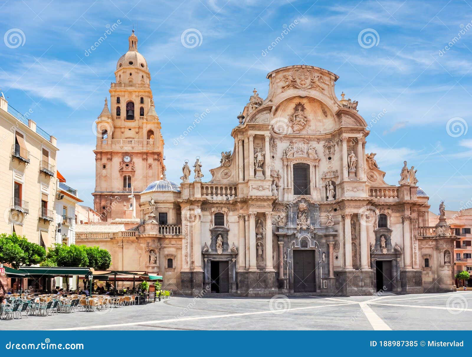 cathedral church of saint mary in center of murcia, spain