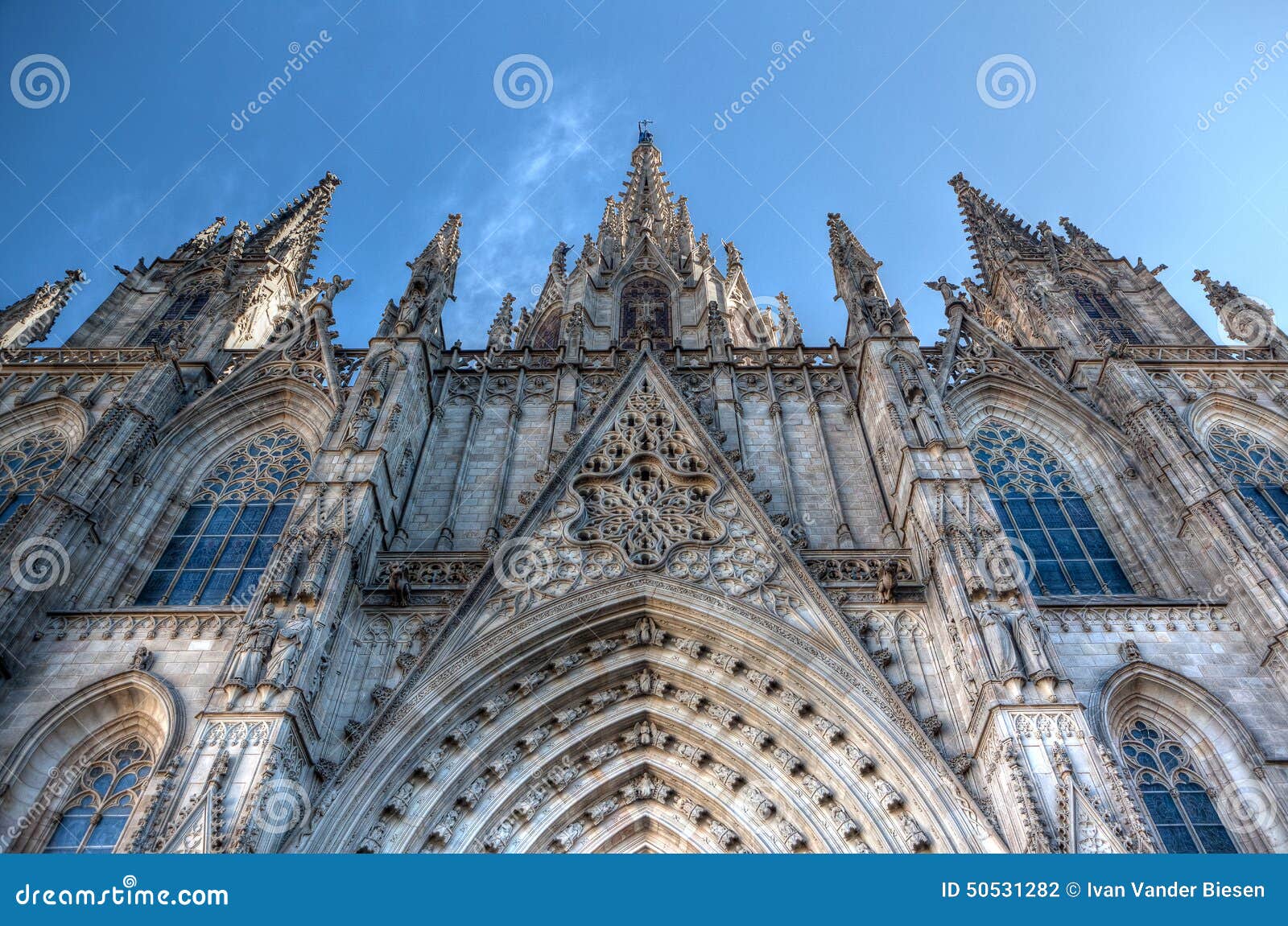 cathedral of the holy cross and saint eulalia, barcelona, spain