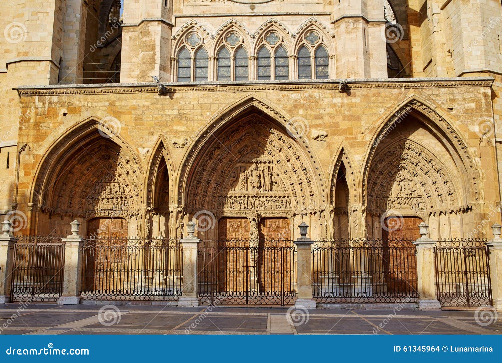 cathedral of leon in castilla at spain
