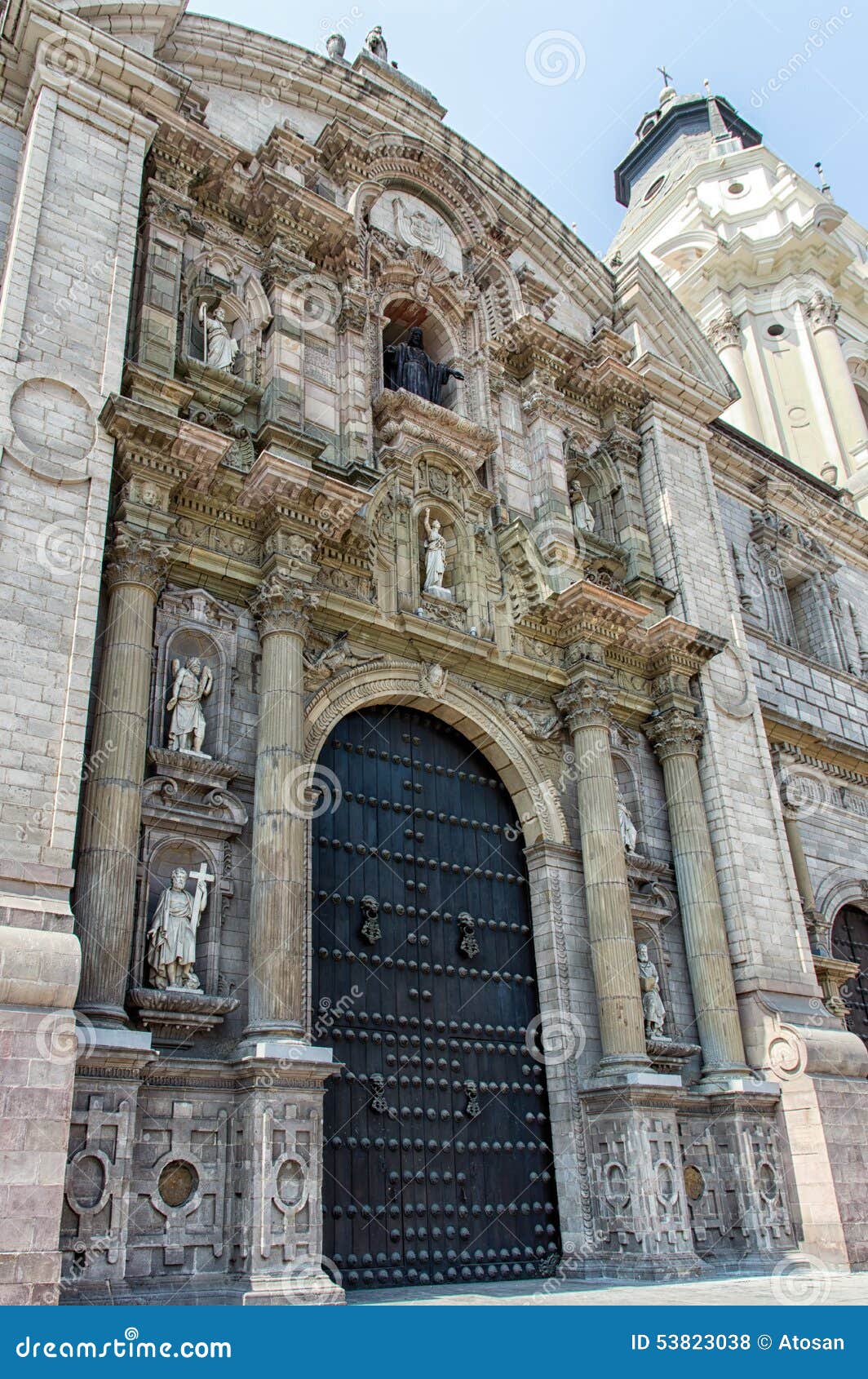 cathedral at plaza de armas, lima, peru