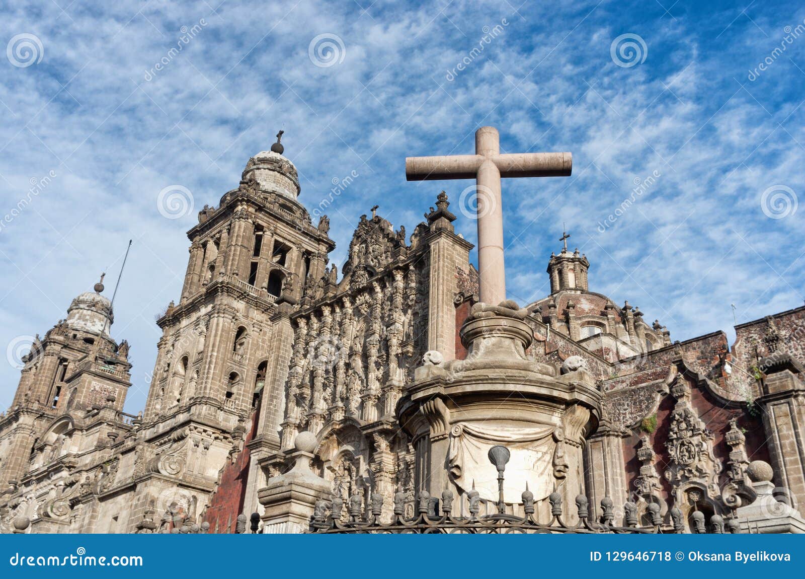 cathedral on zocalo in mexico city, mexico