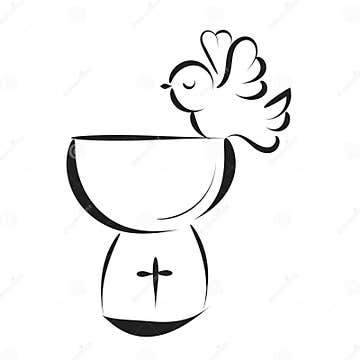 Baptism Symbol Sacraments of Catholic Church Eucharist Stock Vector ...