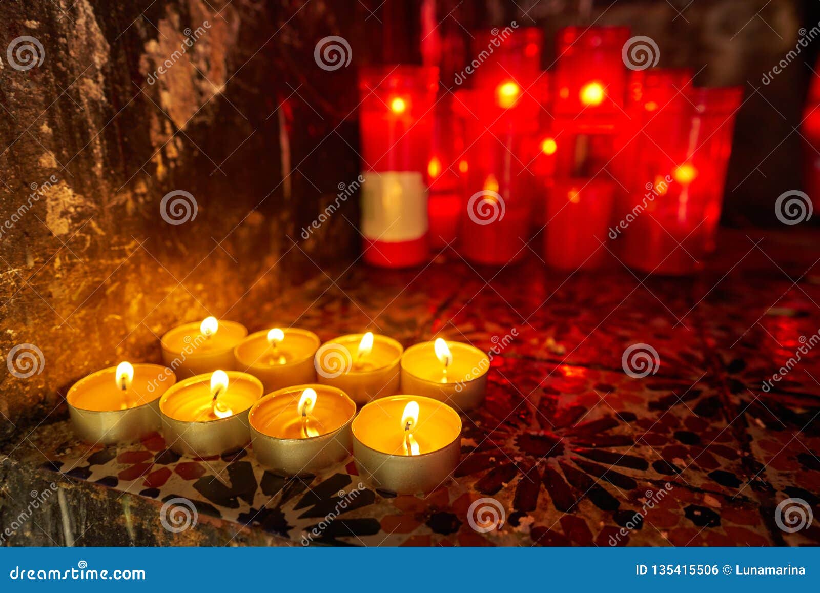 Catholic Candles from Prayers Stock Photo Image of candles, detail