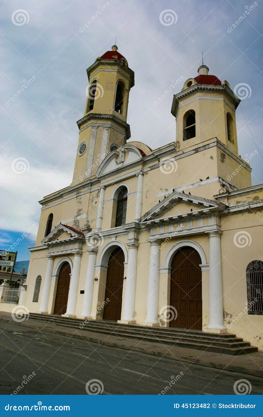 Catholic church in Cuba stock photo. Image of latin, parked 45123482