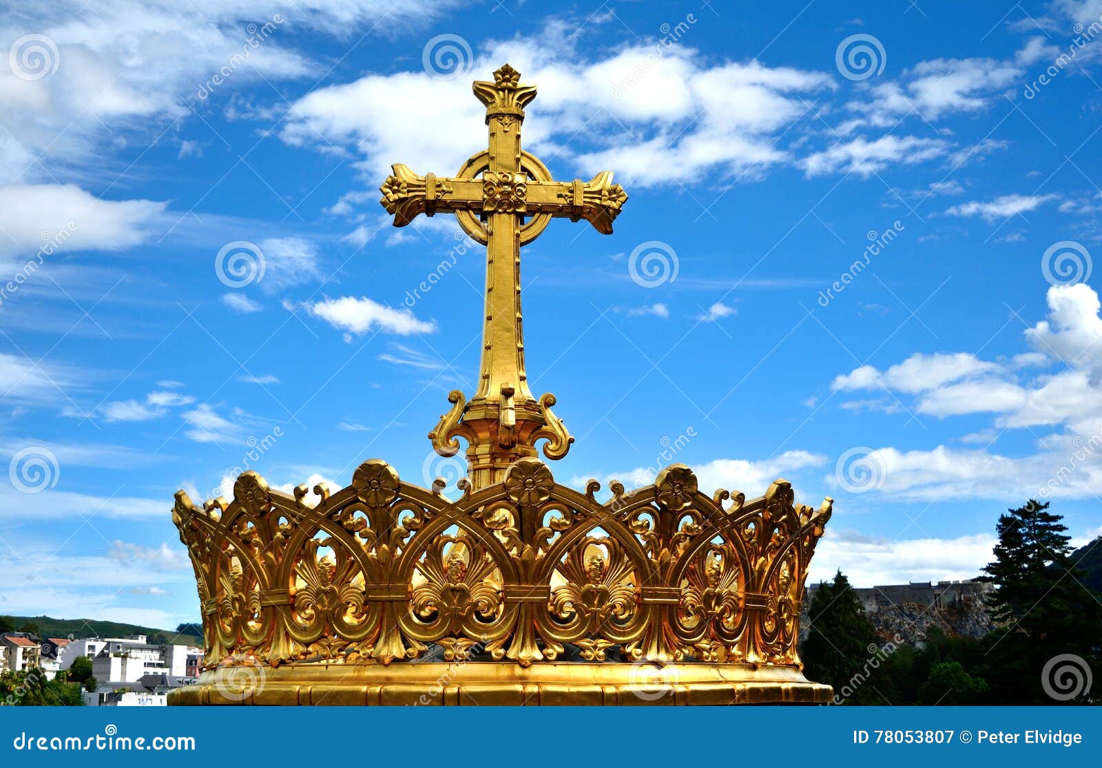 Catholic Church Holy Cross Against Blue Sky Stock Image - Image of ...