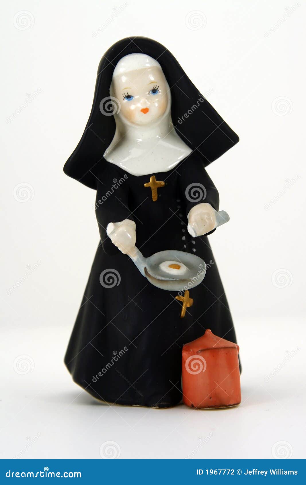 Catholic nun figurine stock photo. Image of woman, breakfast 1967772