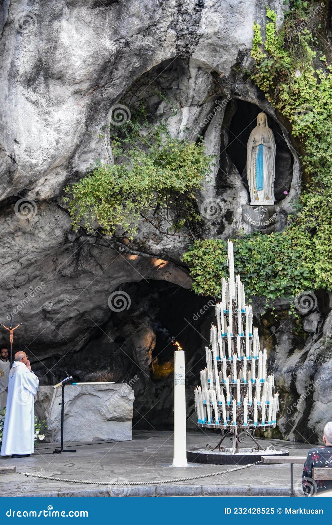 Catholic Pilgrims Attend a Mass Services at the Massabielle Grotto at ...