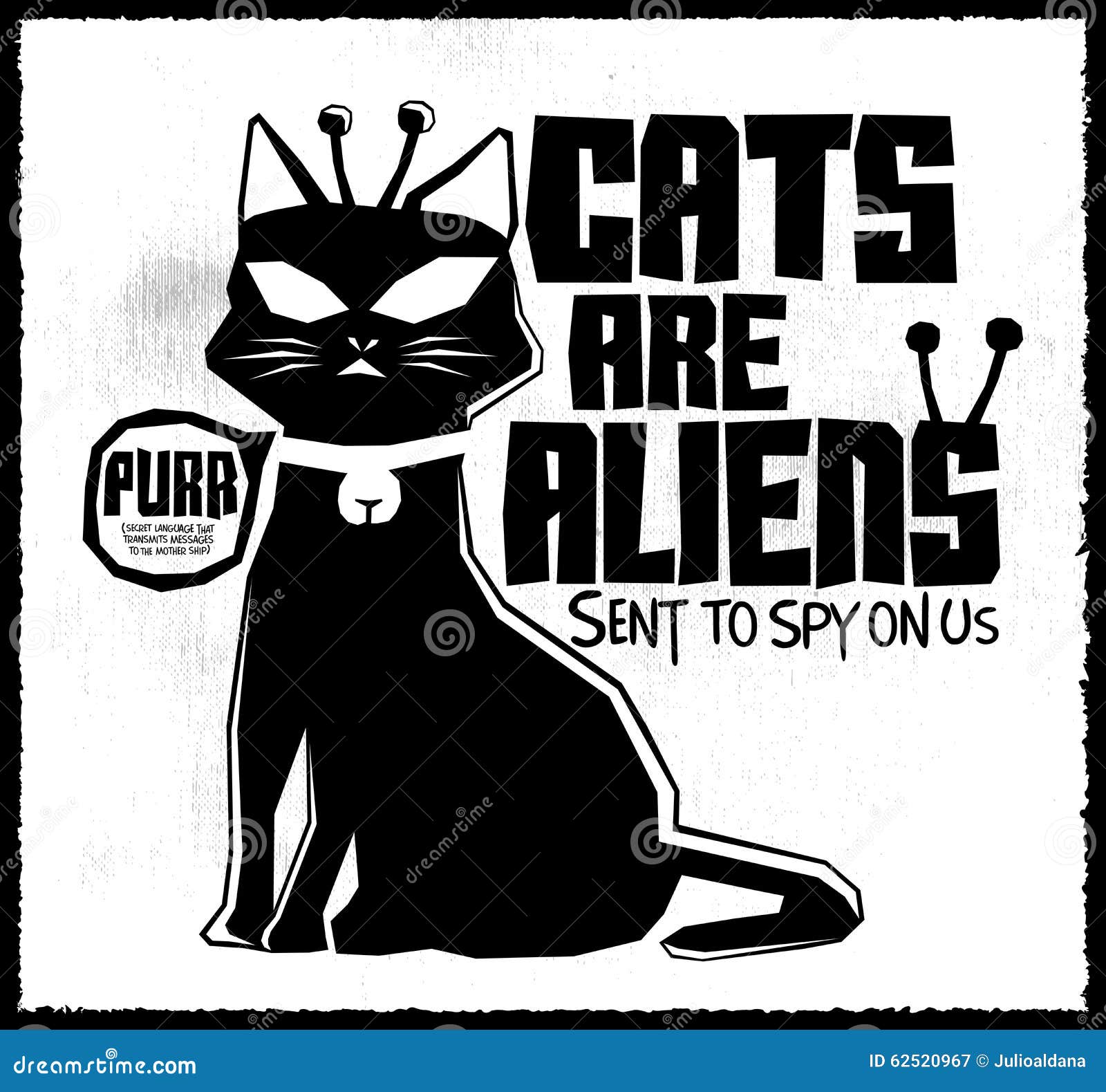 Cats are Aliens stock vector. Image of aliens, comic 62520967