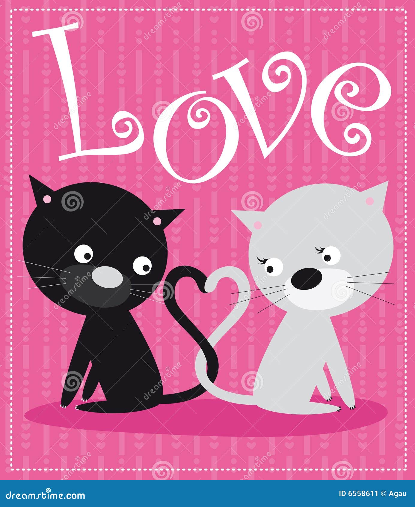 Cats in love stock vector. Illustration of feline, valentine 6558611