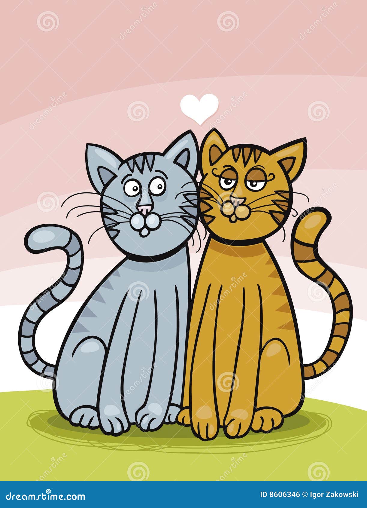 Cats in Love stock vector. Illustration of cherish, valentine 8606346