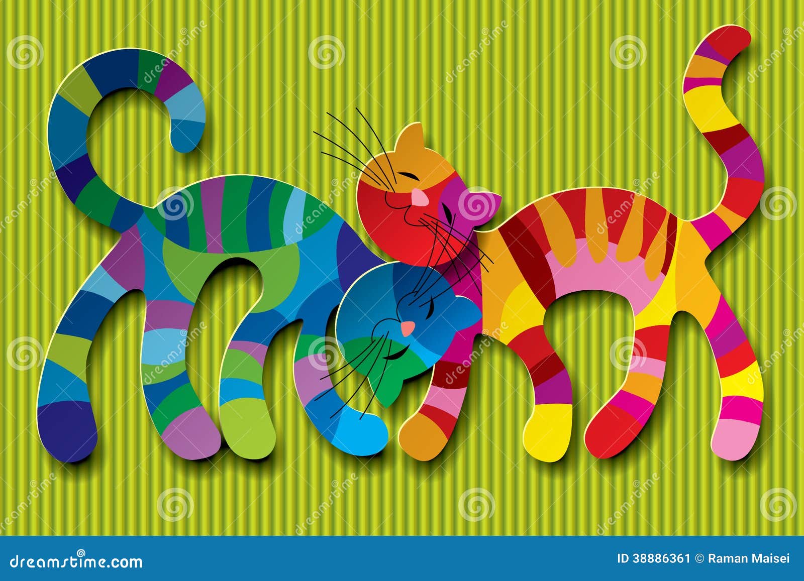 Cats in love stock illustration. Illustration of valentine 38886361