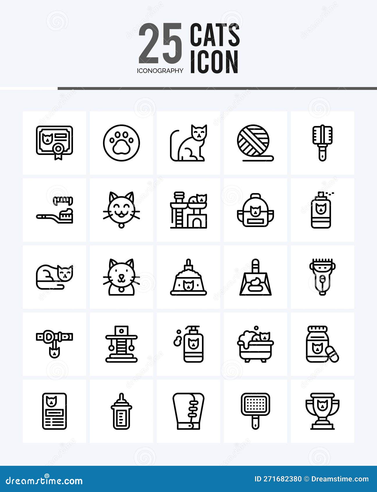 Premium Vector  25 cats lineal color icon pack vector illustration