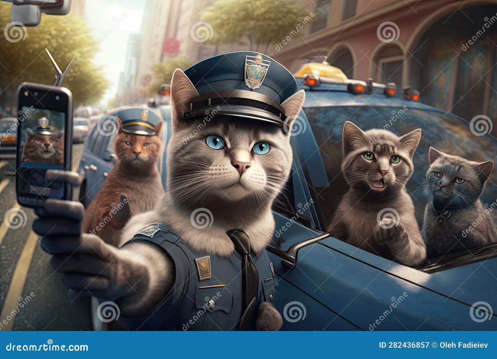 police cats cartoon