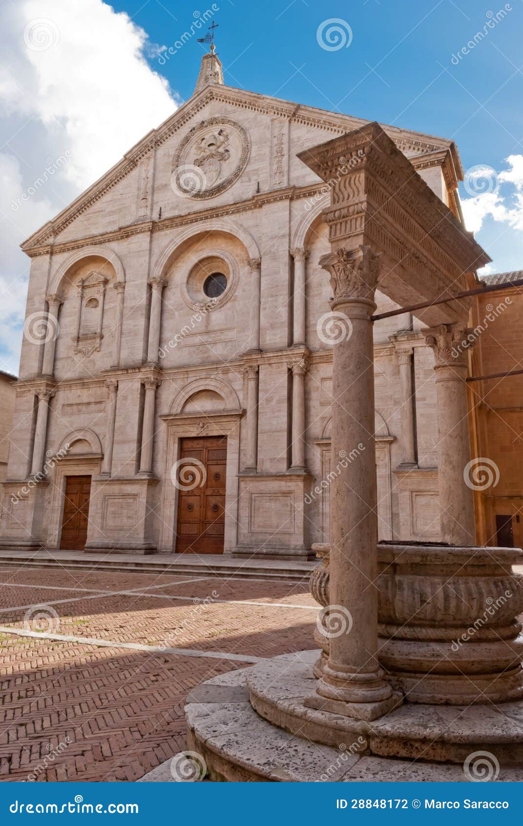 Quadrato della cattedrale di Pienza, Toscana, Italia